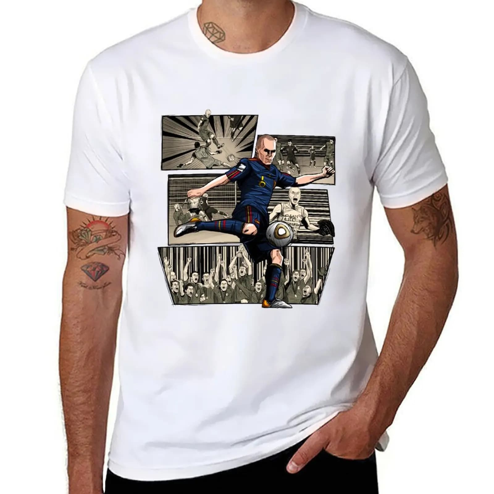 2010 Iniesta WC final Goal T-Shirt cotton t shirts man 100% t shirt for man T-Shirt
