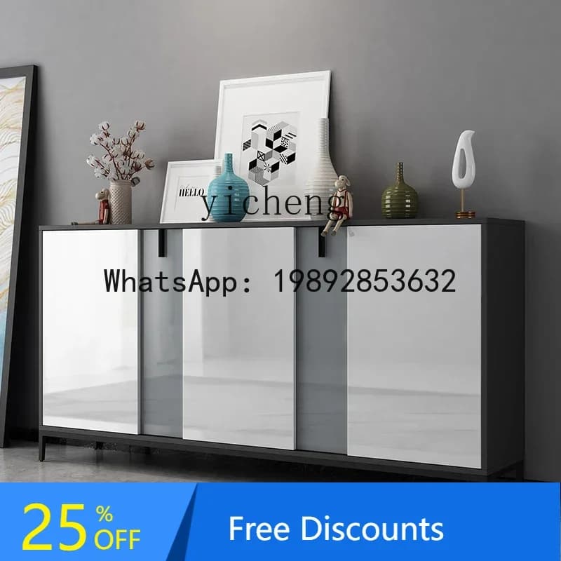 LYY  Light Luxury Ultra-Thin Narrow Living Room Storage Wall Modern Minimalist Tea Storage Cabinet Home Kitchen Side Cabinet