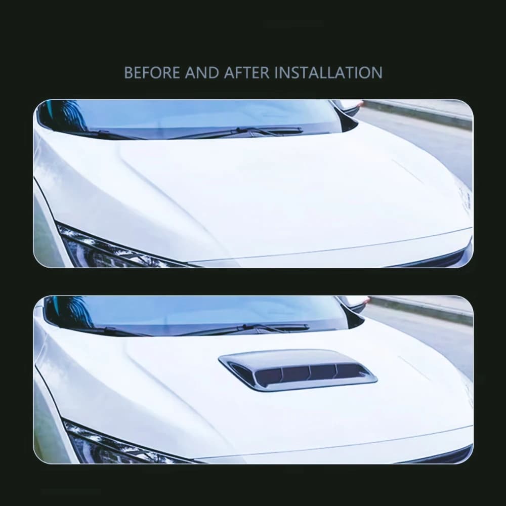 ZF-F Cubierta Decorativa Universal para Capó  Coche con Forma  Hoja, Adorno  Plástico para Salida  Aire, Falsa Ventilaci