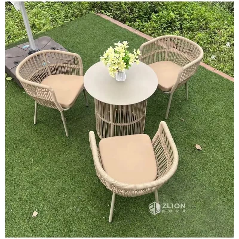 LTT villa courtyard table and chairs leisure rope garden chair furniture outdoor terrace rattan chair