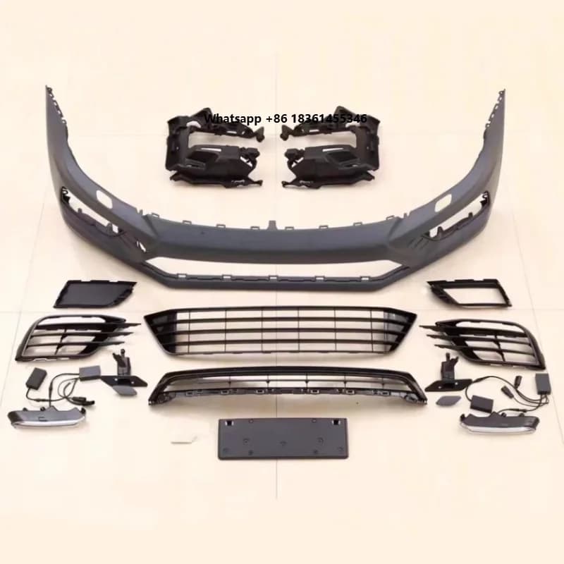 For Front Bumper Grille Assembly 09-14 15-17 Modified R Style Car Front Body Kit
