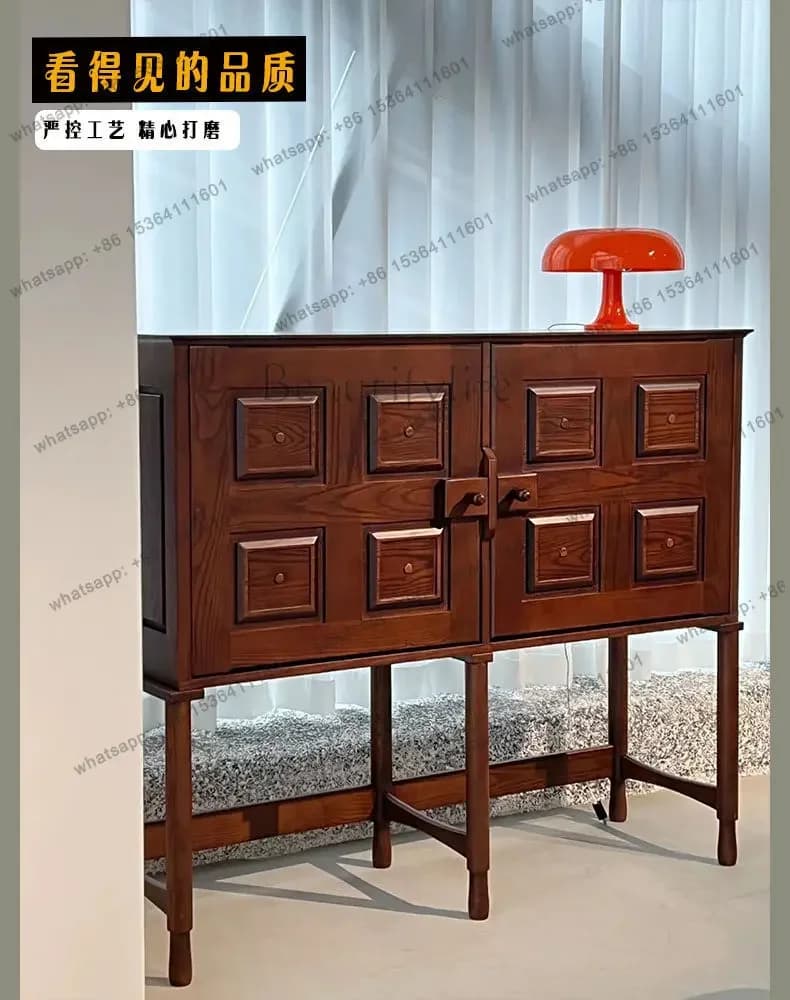 FG11French retro storage cabinet small high-end solid wood dining side cabinet