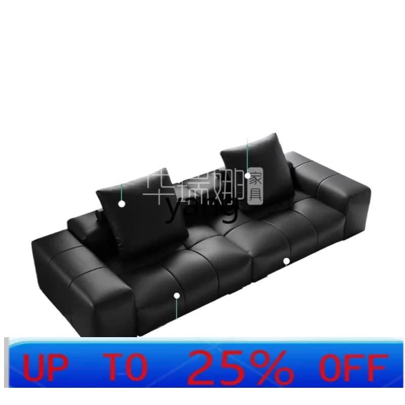 LH  minimalist leather sofa living room small apartment module straight row sofa