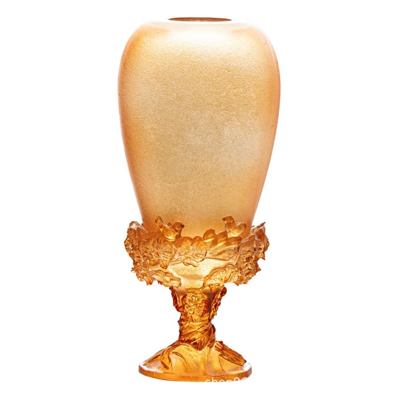Crystal glazed candlestick high-footed lotus lotus shape home ornament