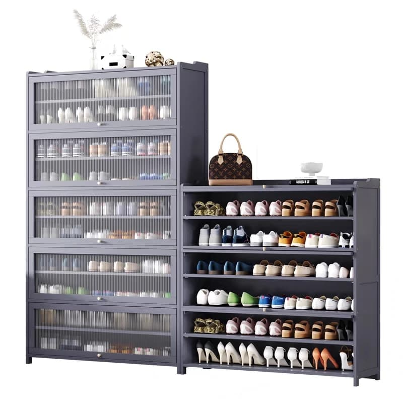 Factory Wholesale High-style Standing Entrance Cabinet Shoe Cabinet at the Door Multi-layer Household Shoe Rack with Door