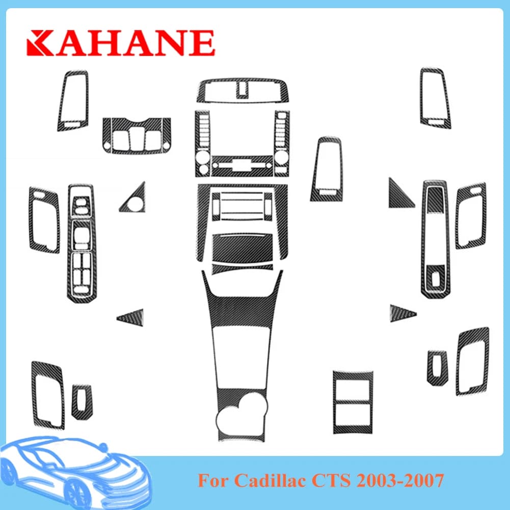 Car Stickers Decorative Cover Trim Accessories For Cadillac CTS 2003 2004 2005 2006 2007 Carbon Fiber Interior Mouldings