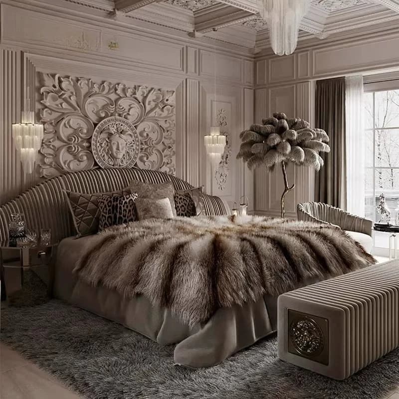 Italian Large Adult Double Bed Luxury Platform Living Room Monster Double Bed Bedroom Bases Camas De Dormitorio Home Furniture