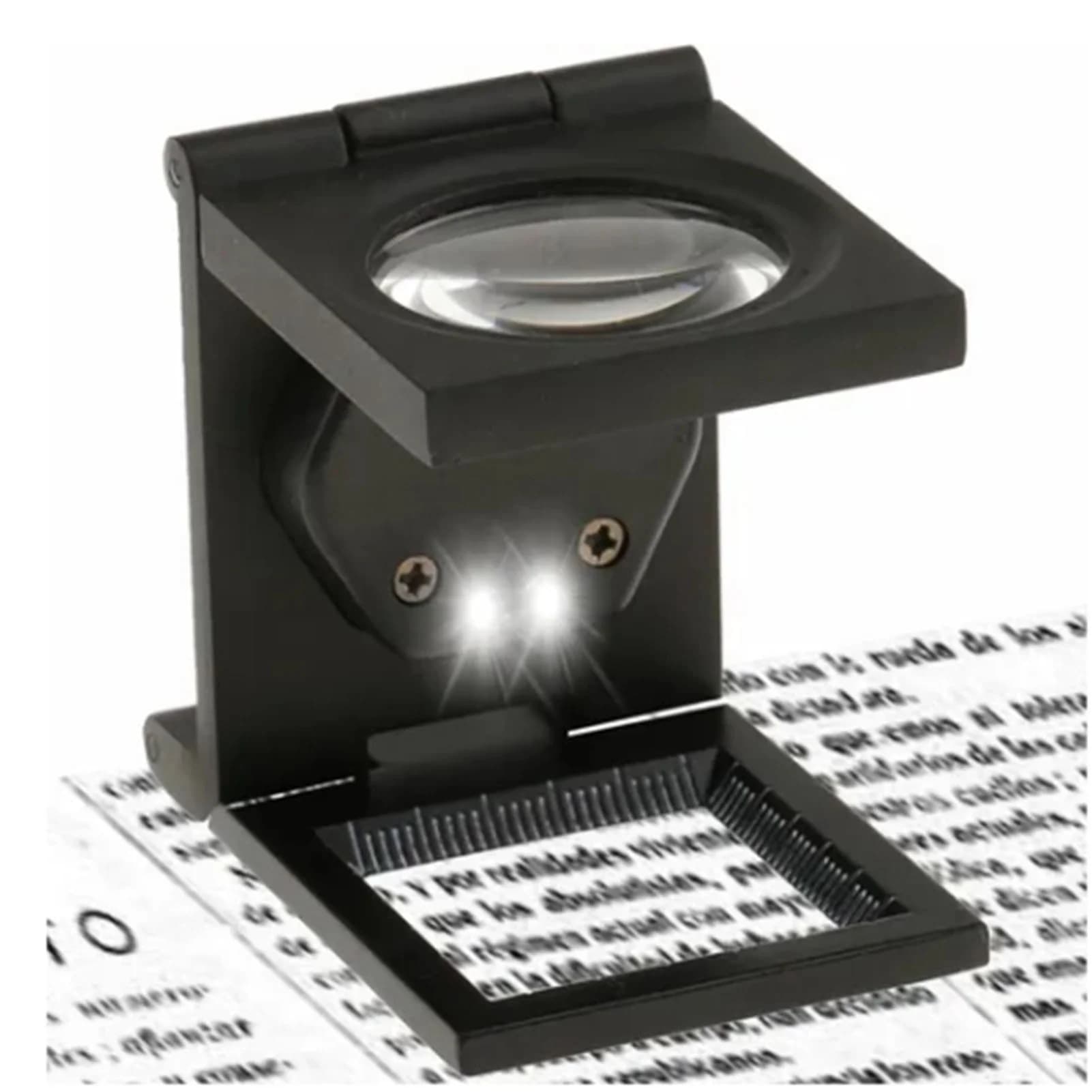 E5 Magnifying Glass 10X High Strength Folding Loupe Magnifier with Scale Lighting Mirror of Cloth Textile Antique identification