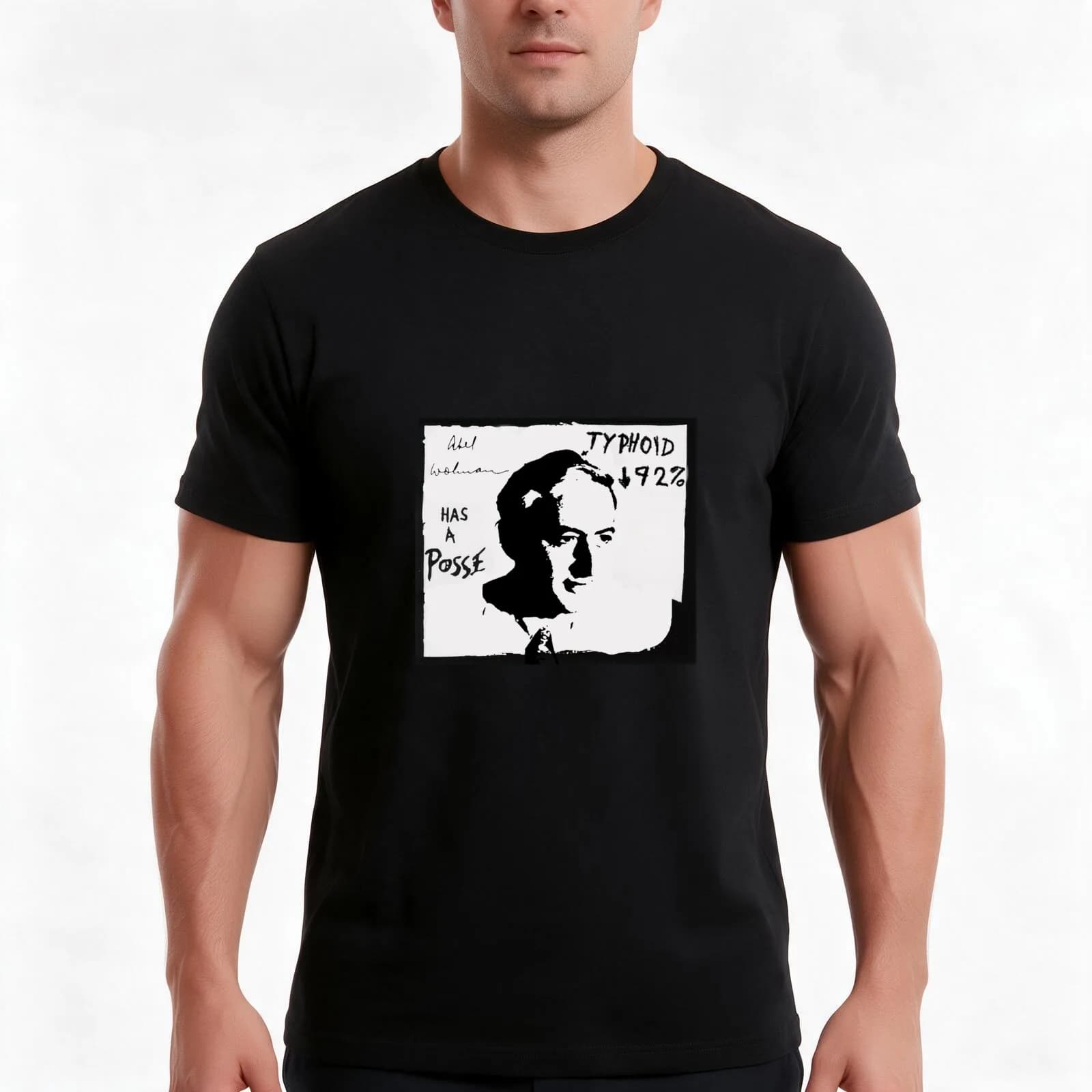 Abel Wolman has a Posse T-Shirt, Summer Casual Cotton Tee, Oversized Streetwear Tops, Vintage Graphic Print, Unisex Men Women