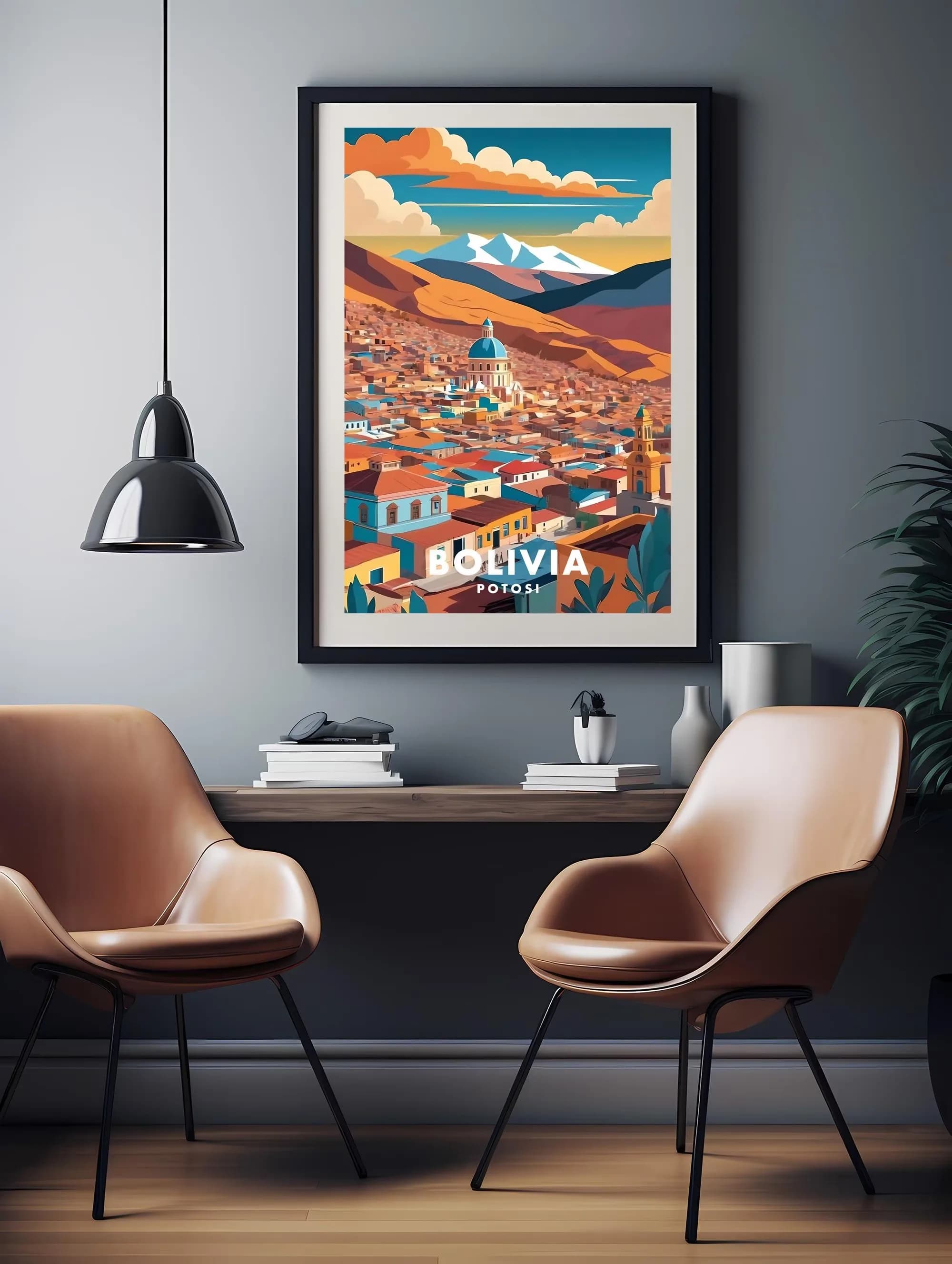 Bolivia City Travel Poster, Potosí Printed Wall Decor,Home Furnishings,Travel Souvenirs,Suitable for Bedrooms and Living Rooms
