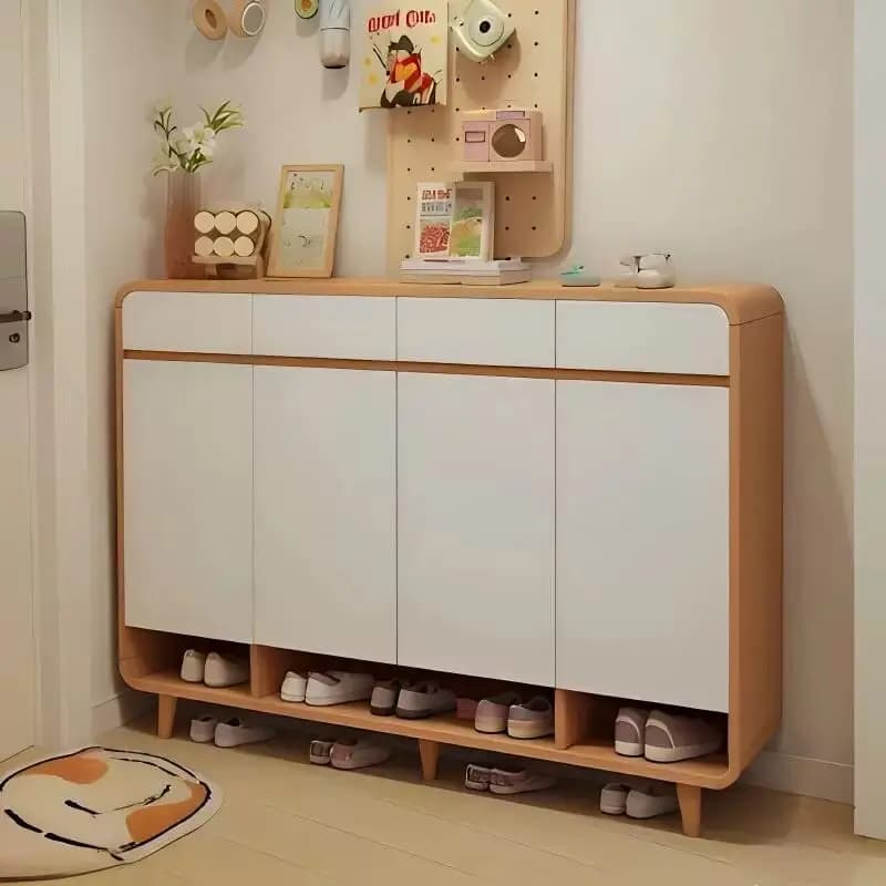 Modern Nordic Space Saving Shoe Cabinet Entrance Wooden Decor Design Shoe Cabinet Large Capacity Armoire De Rangement Furniture