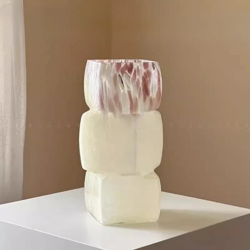 Guigou glazed square mouth dining table, vase emotionally stable design ornament