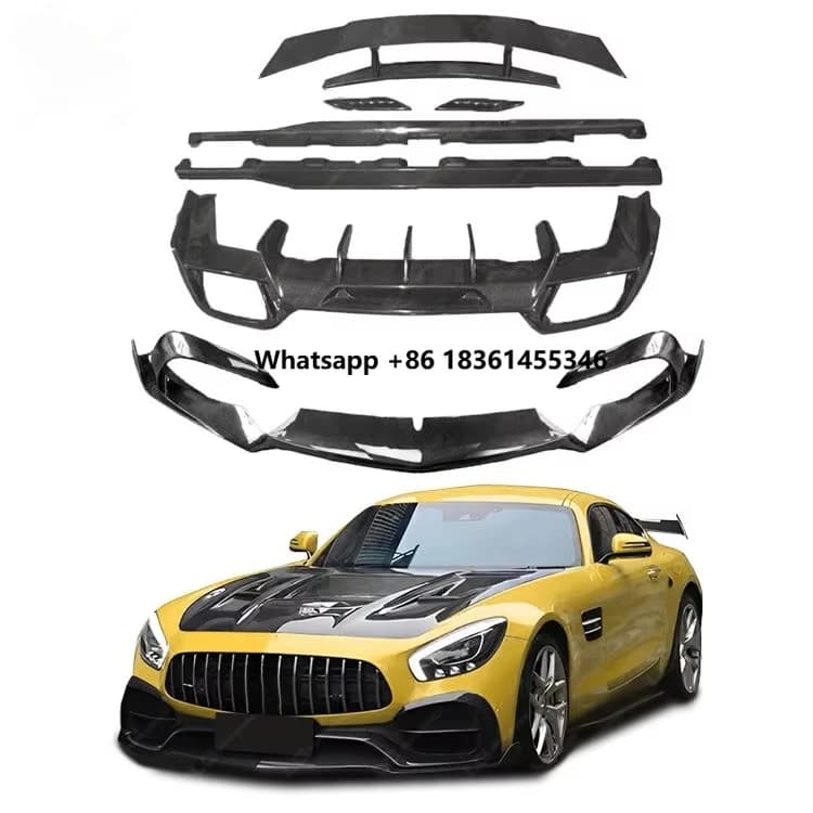 for GT GTS Upgrade to RZ Style Bodykit Black Carbon Fiber Body Kit