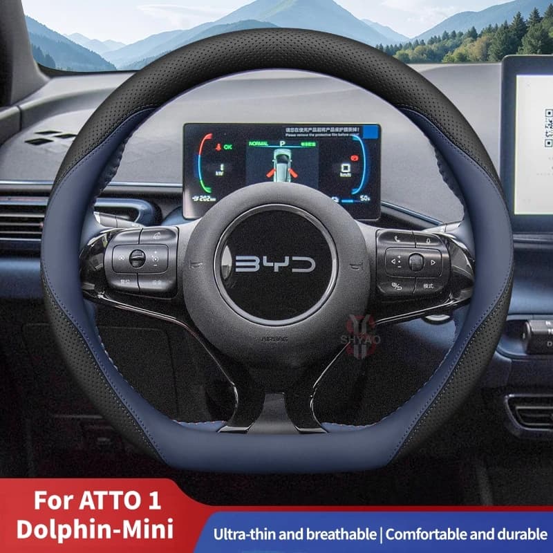 Leather Car Steering Wheel Cover for BYD Atto 3 Song Pro Plus Sealion 6 7 Dolphin Mini Yuan Up Seal U Tang EV Accessories 2025