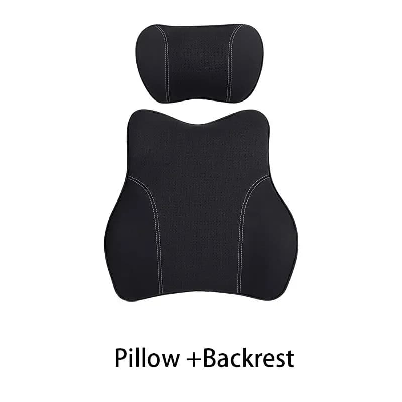 Travel Rest Neck Pillow Seat Headrest For Tesla Model 3/Y/X/S Car Accessories PU Leather Neck Pillow Memory Foam Pillows