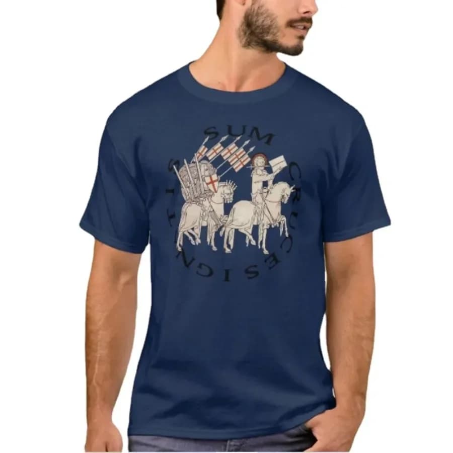 Jesus In Front of The Templers Crusaders. Christian Warrior T-Shirt. Summer Cotton Short Sleeve O-Neck Mens T Shirt New S-3XL
