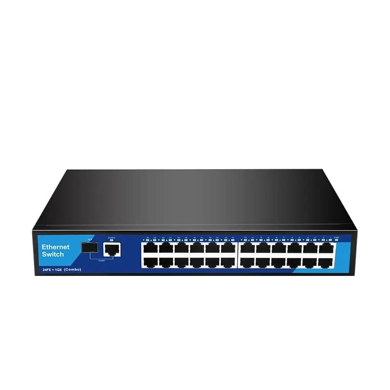 24-ports 10/100Mbps + 1 port gigabit Combo unmanaged Ethernet switch