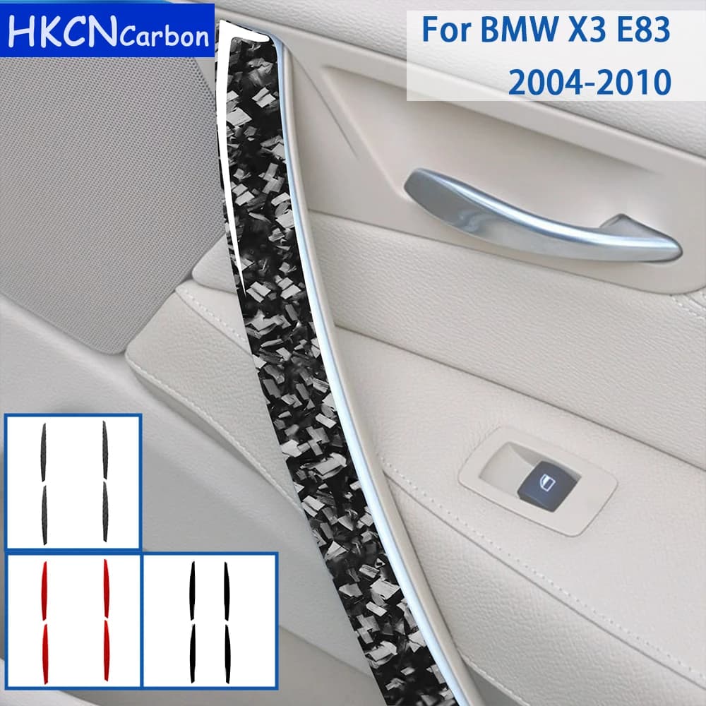 Carbon Fiber For BMW X3 E83 2004 2005 2006 2007 2008 2009 2010 Accessories Interior Door Armrest Panel Cover Trim Sticker