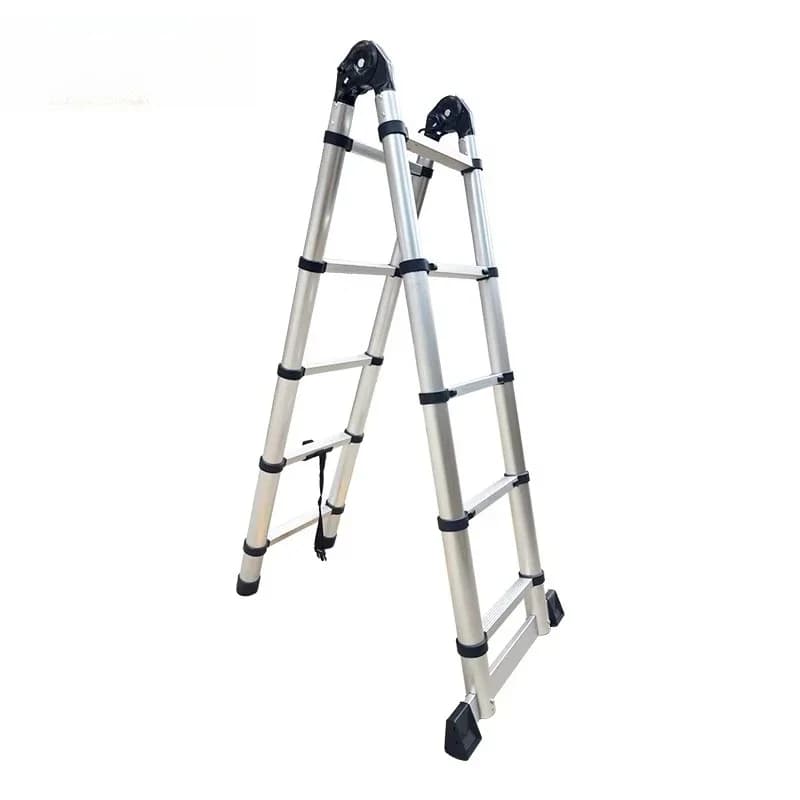Modern lightweight aluminum alloy telescopic elongated foldable ladder
