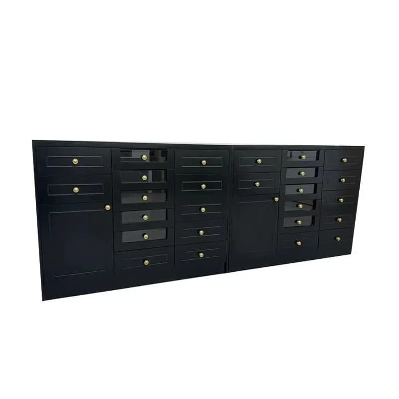 Black nail salon cabinet, display cabinet, nail polish glue cabinet, storage drawer cabinet