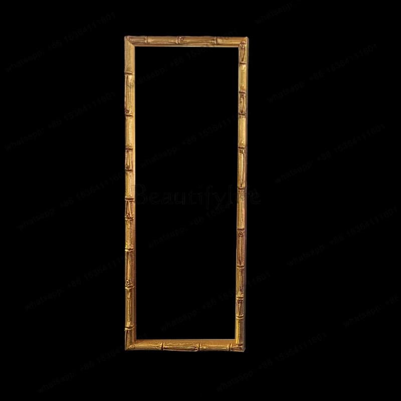 D14French retro style art bamboo joint full body mirror European home American clothing store fitting mirror