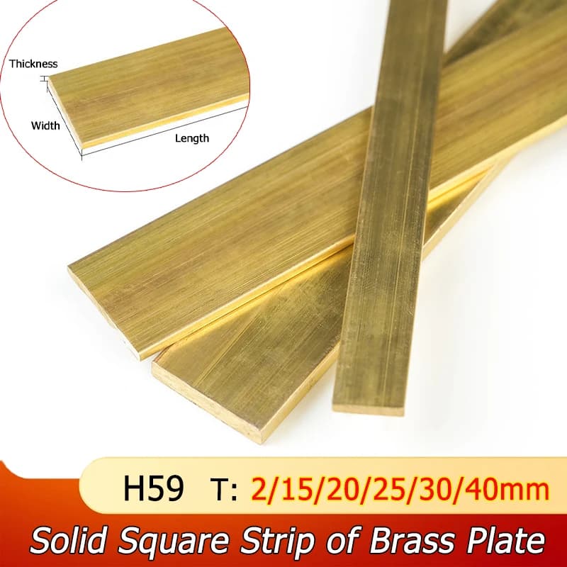 1pcs H59 Brass Plate Solid Brass Metal Sheet Thickness: 2/15/20/25/30/40mm Length: 100mm 200mm Width: 8~120mm