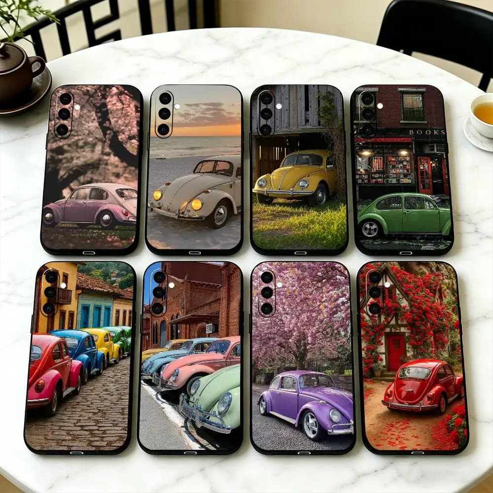 Vintage B-Beetle Cars Phone Case Black Silicone Soft For Samsung Galaxy A73,A72,A71,A70,A53,A52,A51