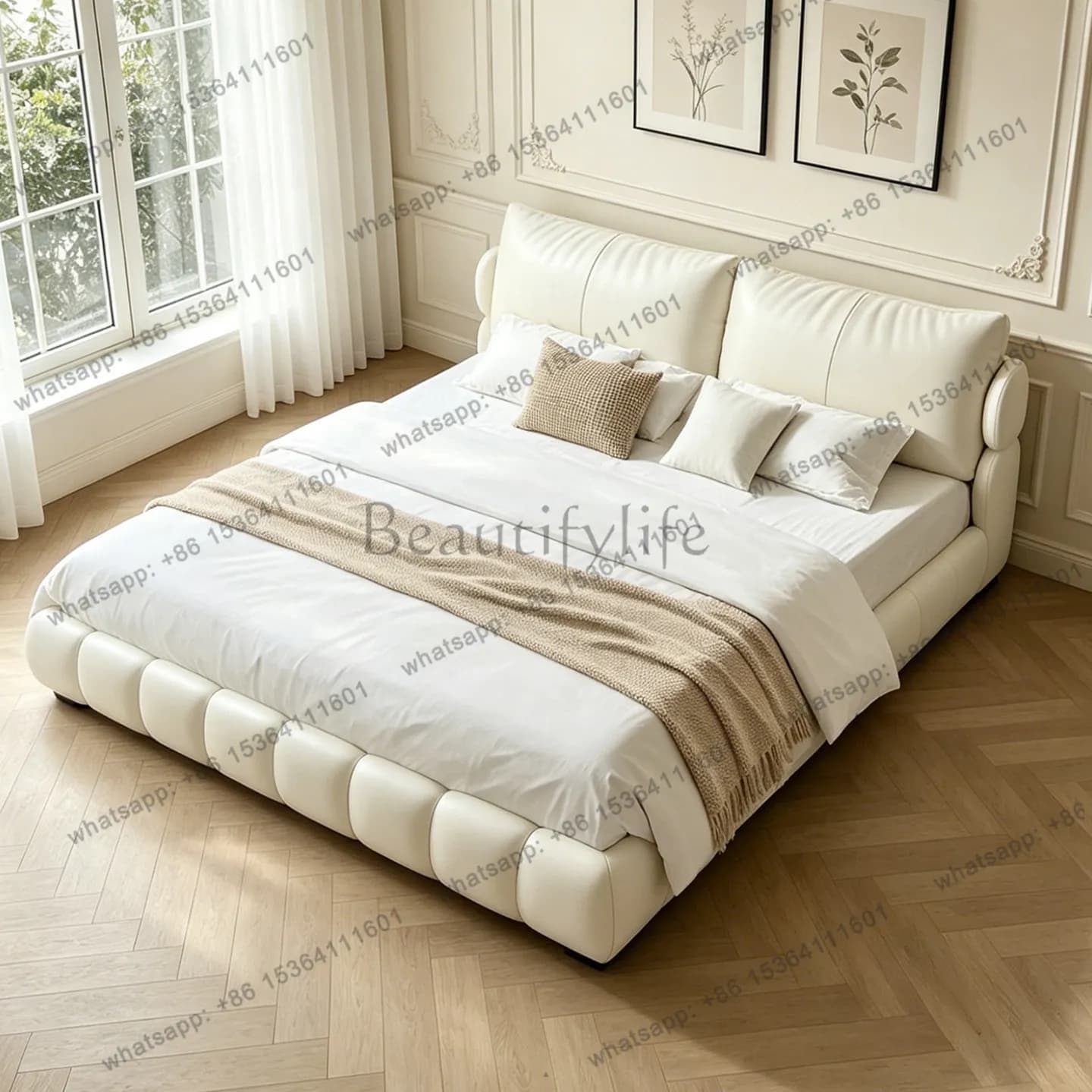 LJY Postmodern Study Bed Bedroom Designer Simple European Bed Show Universal Minimalist Sex Creative Muebles Postmodern Furnitur