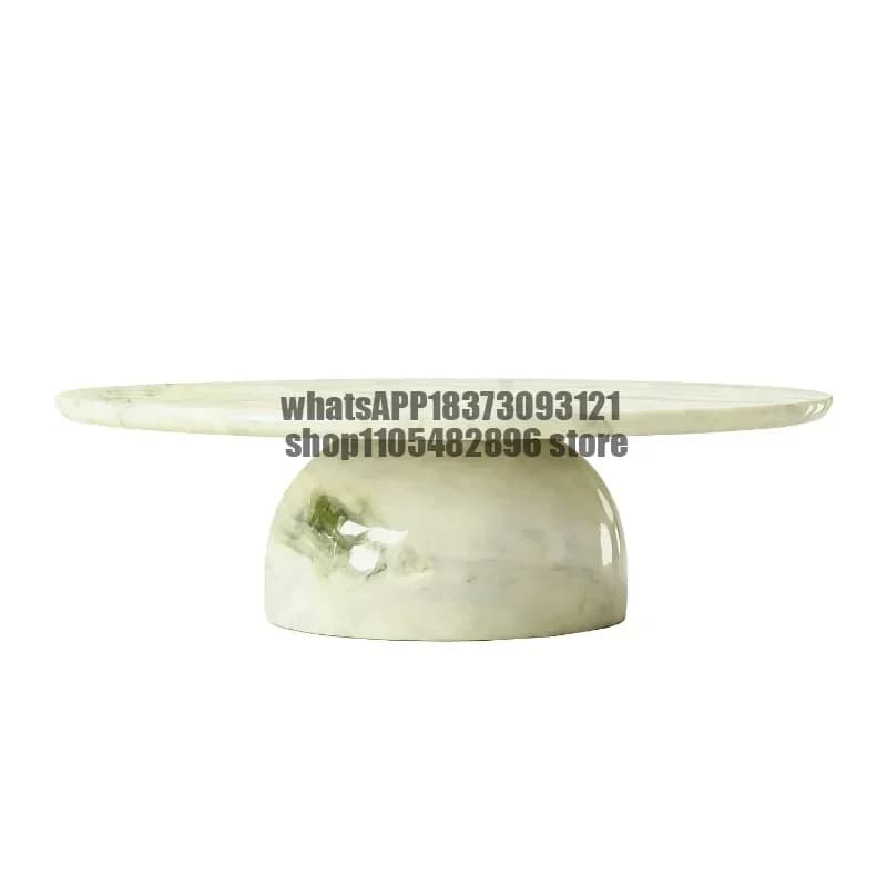 Italian Fendi green natural marble round coffee table designer creative hall high-end villa coffee table