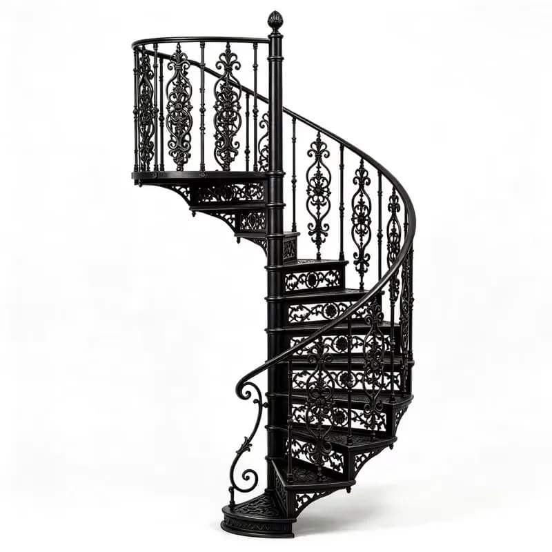 Custom Cast Iron Spiral Staircase Various Sizes Rust Resistant Modern Design Villa Indoor Outdoor Courtyard Home Decoration