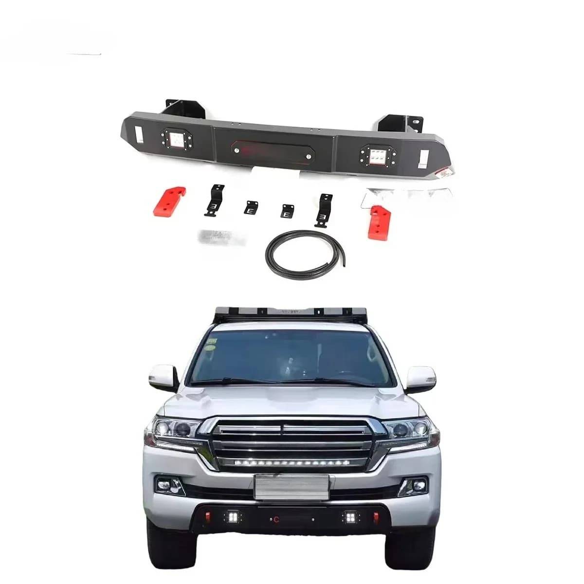New Auto Parts Front Bumper Steel Upgrade Customized Fits for LC200 2007-2023 Auto Body