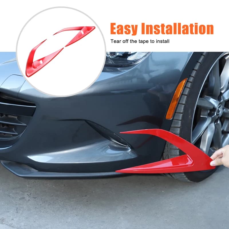 For Mazda MX-5 Miata ND 2016-2025 ABS Car Front Bumper Wind Knife Spoiler Side Wing Knife Spoiler Trim Sticker Car Accessories