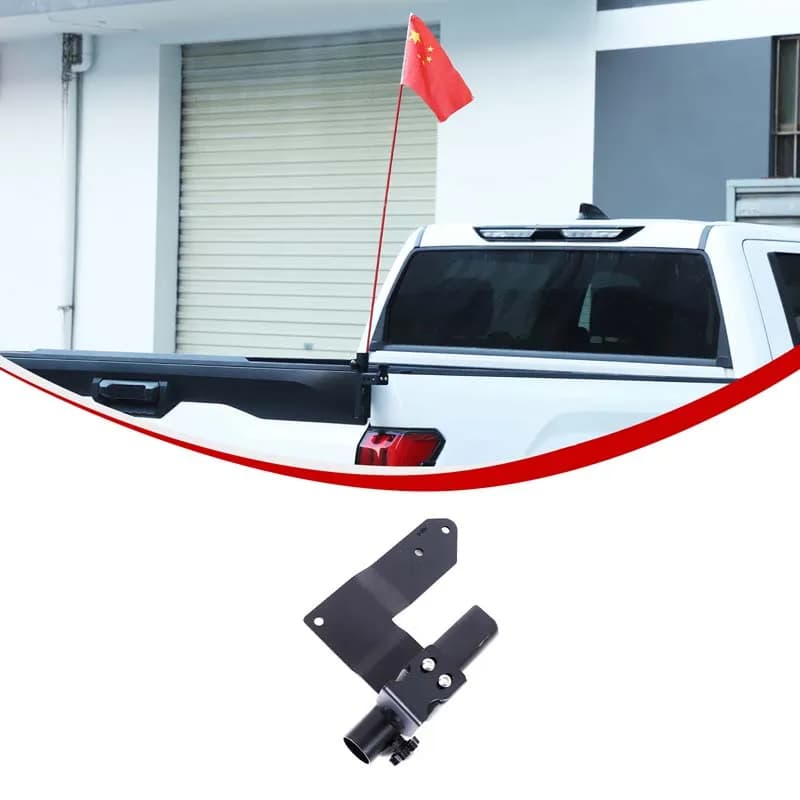 Right Tailgate Flagpole Antenna Mount Bracket Carbon Steel Tailgate Flagpole Support Bracket For Toyota Tundra XK70 2022-2026