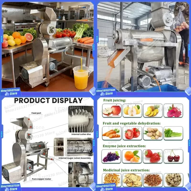 Commercial Cold Press Juicer Industrial Fruit Spiral Juice Maker for Business Heavy Duty Stainless Steel Slow Masticating