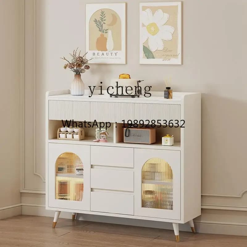 XX rock slab dining side cabinet household storage locker kitchen locker living room multi-functional integrated wall