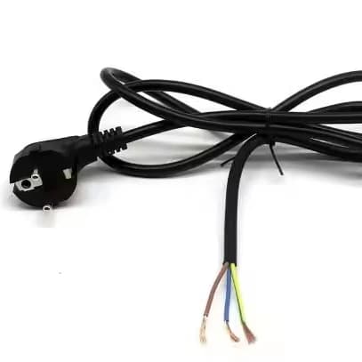 2pcs EU Plug to 3 Wire Stripped