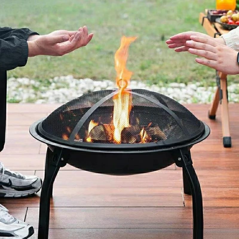Convenient Outdoor Cast Iron BBQ Grill Foldable Fire Stove and Basin for Tea Brewing Bonfire Fireplace and Heating Stove