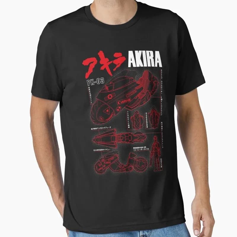 Kaneda bike Akira T‑Shirt Otomo Katsuhiro Vintage Sci‑Fi Manga Graphic Tee Shotaro Kaneda Neo‑Tokyo Unisex Streetwear Tops
