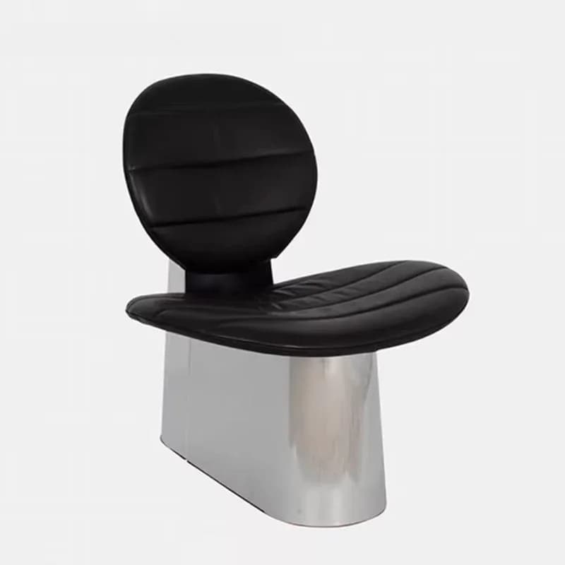 Modern luxury lounge chair, leather stainless steel lounge chair, dressing chair, for living room and bedroom