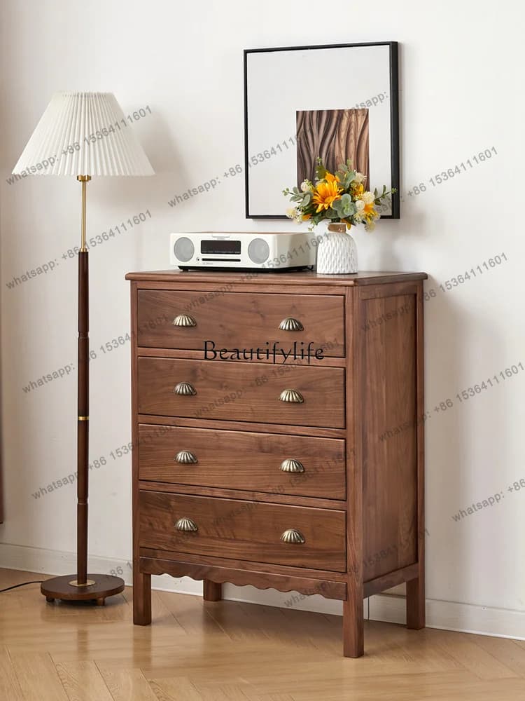 Customization *North American Black Walnut Simple Retro Solid Wood Storage Locker