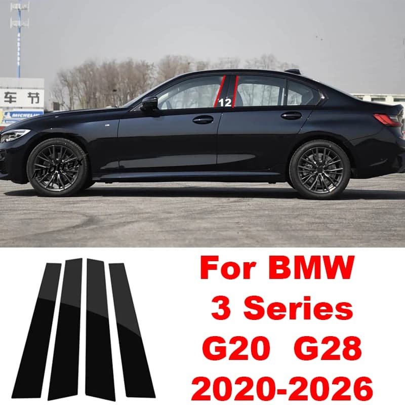 Car Middle Pillar Posts for BMW 3 Series G20 G28 2020-2026 Car Window Trim Cover BC Column Sticker Accessories