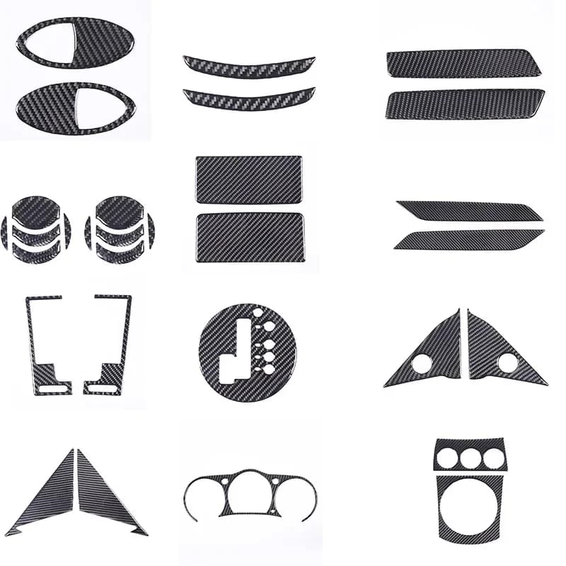 For Nissan 350Z 2003-2006 Soft Carbon Fiber Car Dashboard Central Control Panel Sticker Car Interior/Exterior Decorative Parts