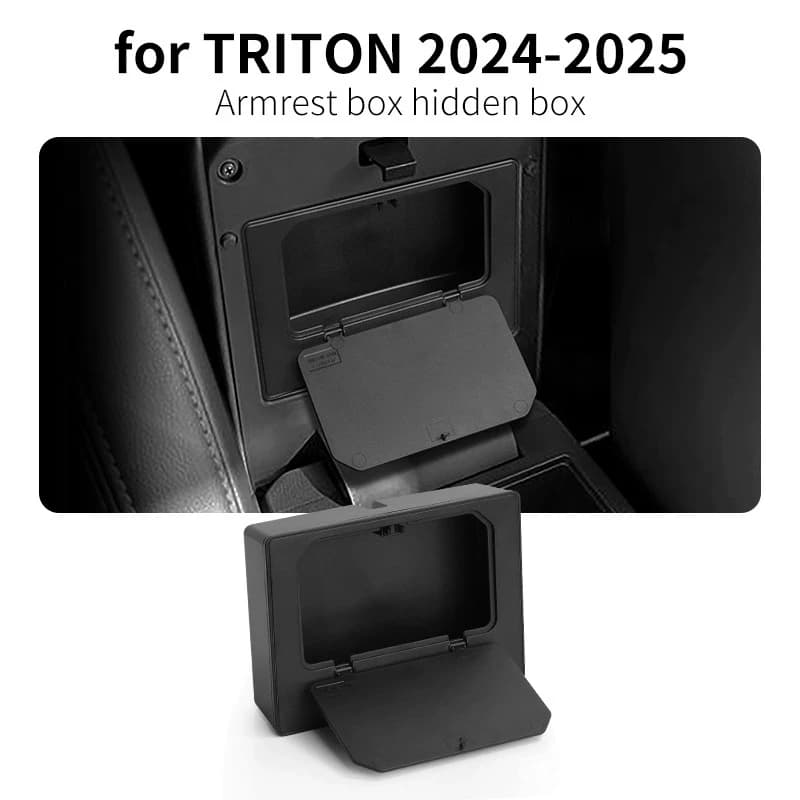 for Mitsubishi L200/Triton 2024-2025 Armrest Hidden Magnetic Storage Box Car Interior Organizers Case Accessories