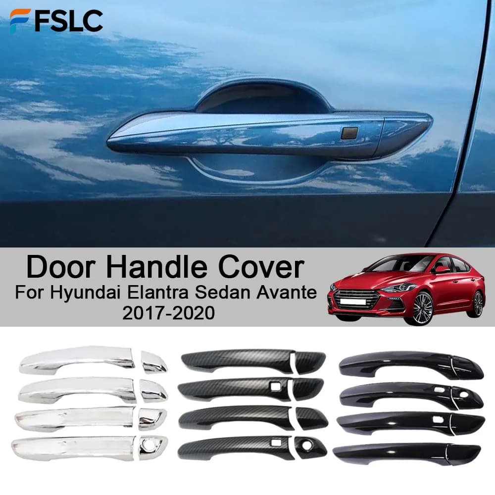 Car Decoration Door Handle Cover For Hyundai Elantra Sedan Avante 2017-2020 Cars Accessories Exterior Styling Upgrade