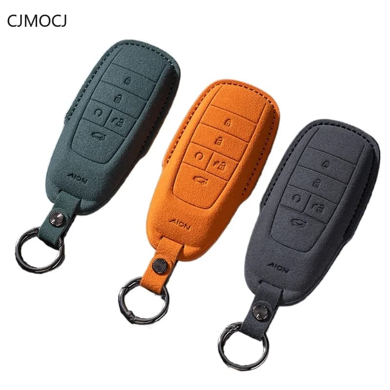 For GAC Trumpchi Empow GS8 Emkoo GS3 Key Case Cover, Suede Car Key Fob Shell for J15 J16 Racing Edition, Trumpchi Accessories