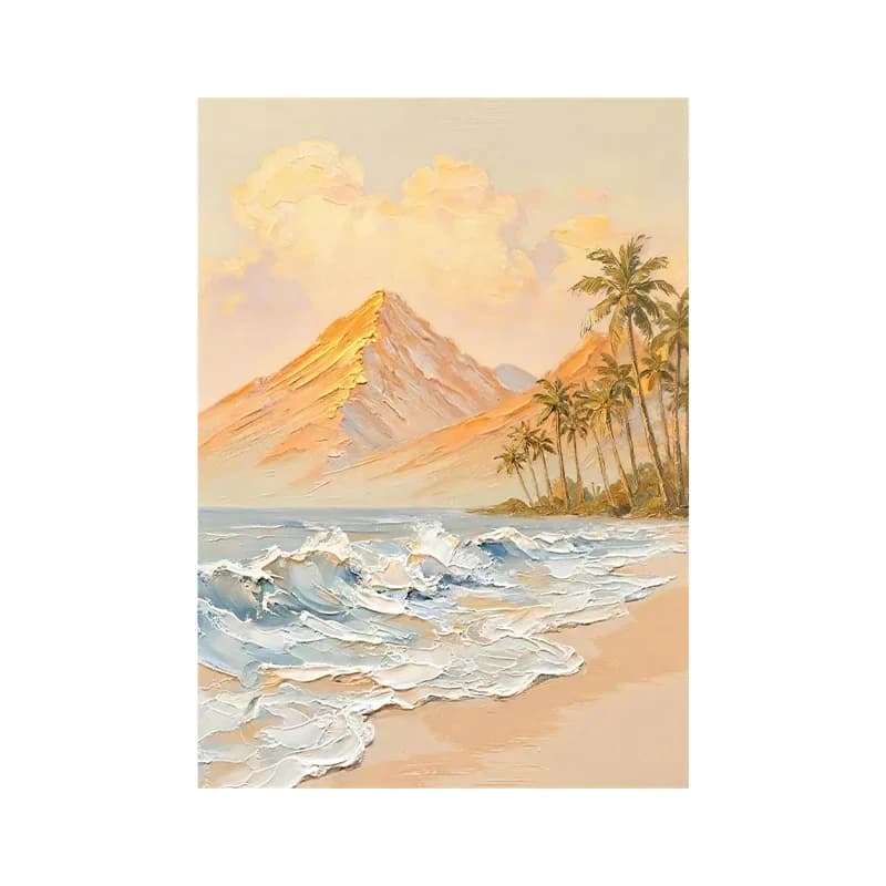 Hand painted oil painting Cream Wind, living room decoration painting