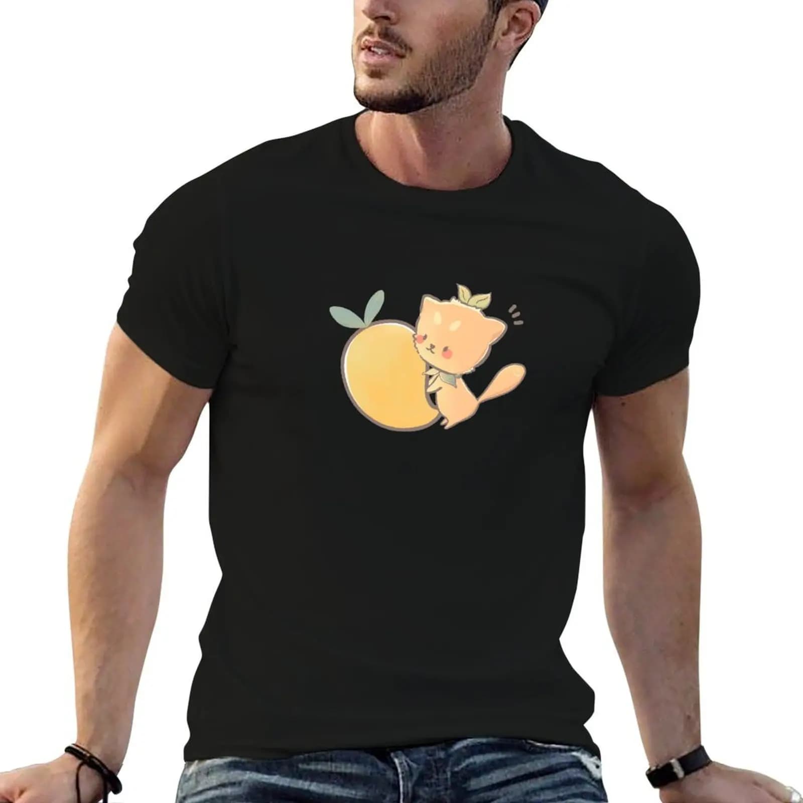 Mango cat style T-Shirt rapper graphic tees blacks clothing for men
