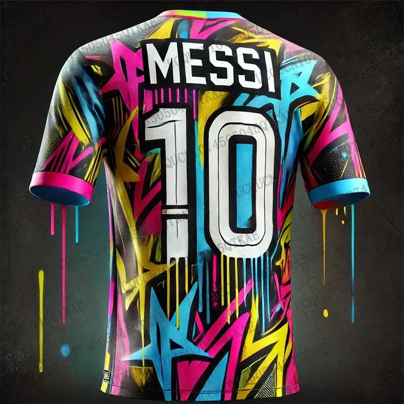 Summer Football Training Tee Top Messi 10 Special Edition Competition Football Jersey Adult Kids Outdoor Quick-drying Tshirts