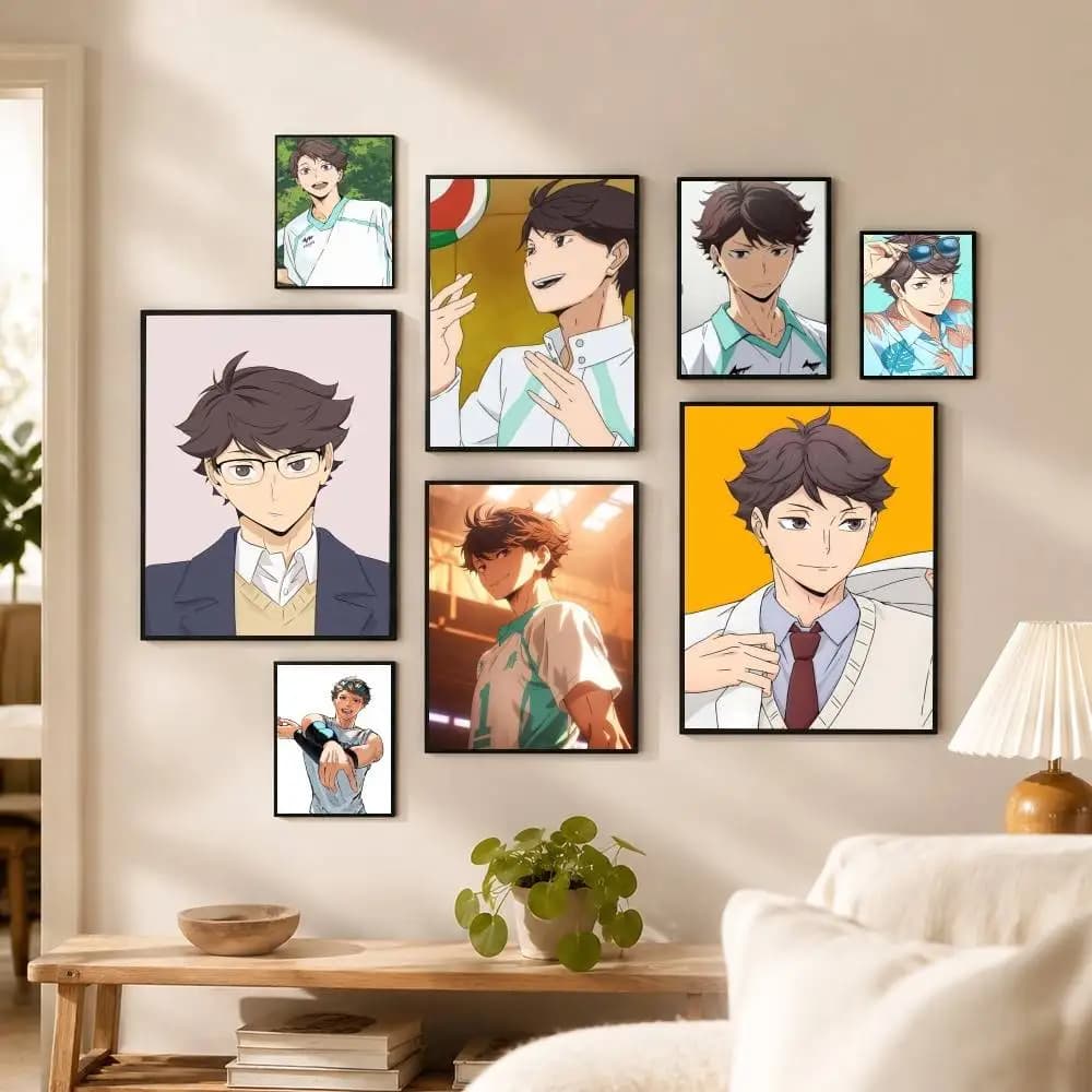 Anime H-Haikyuu Toru Oikawa Poster Waterproof Wall Art Sticker For Bar Living Room Vintage Decor High Quality Print Gift