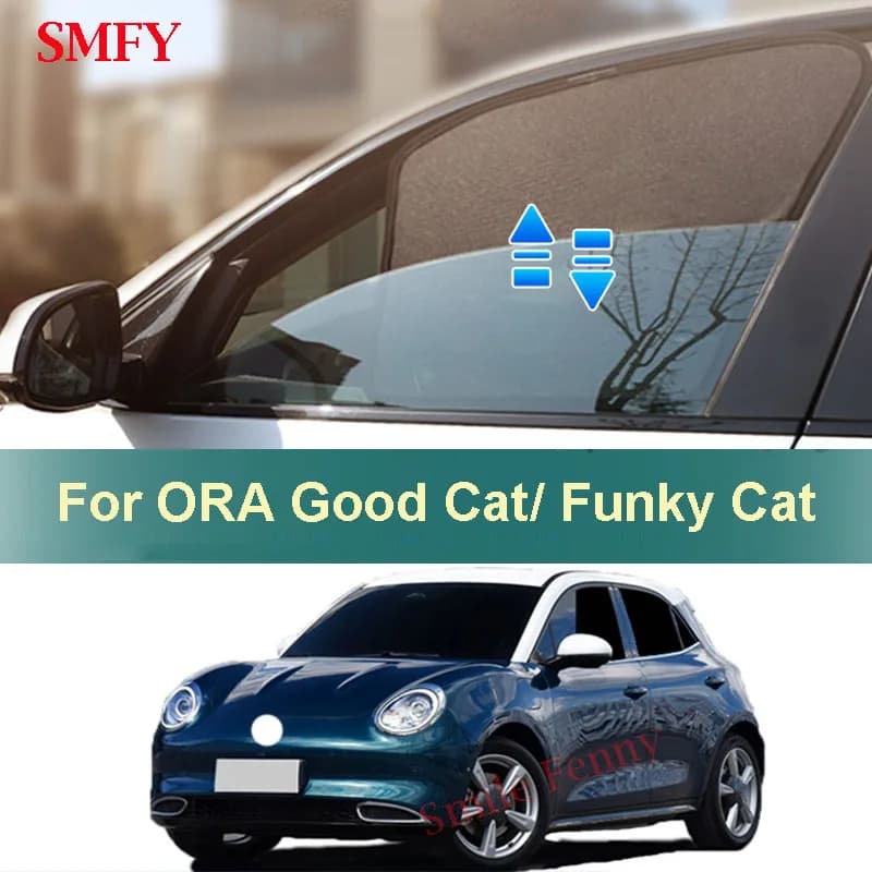 For GWM ORA Good Cat Funky Cat 2024 2025 Magnetic Car Sunshade Side Window Sun Visor UV Heat Protection Sunshield Mesh Curtains